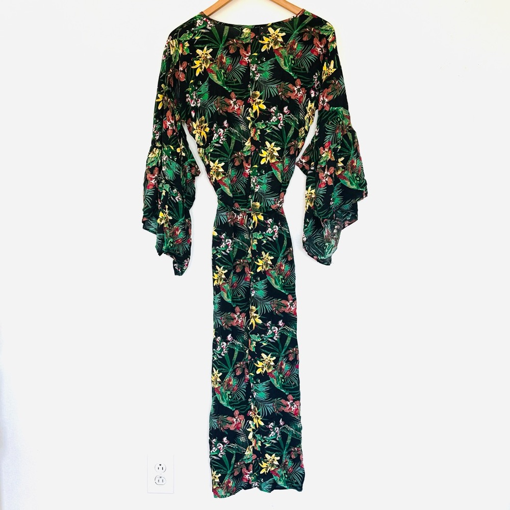 XIX Palms Hawaiian Floral Long Belted Robe Kimono Swim Cover Up Sz OS - Picture 13 of 16